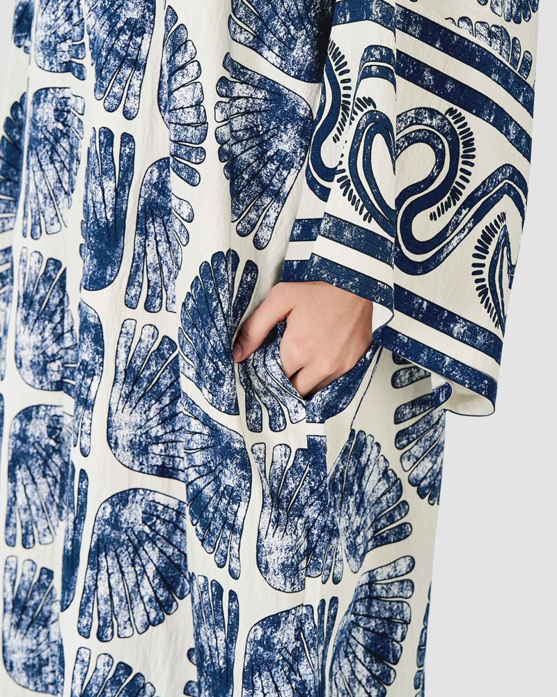 Image of BLUE CRUISE OVERSIZED KAFTAN DRESS - TIDE