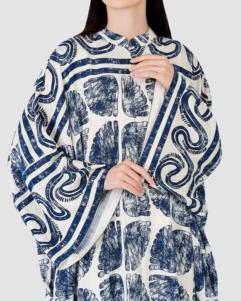 Image of BLUE CRUISE OVERSIZED KAFTAN DRESS - TIDE