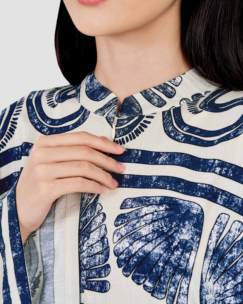 Image of BLUE CRUISE OVERSIZED KAFTAN DRESS - TIDE