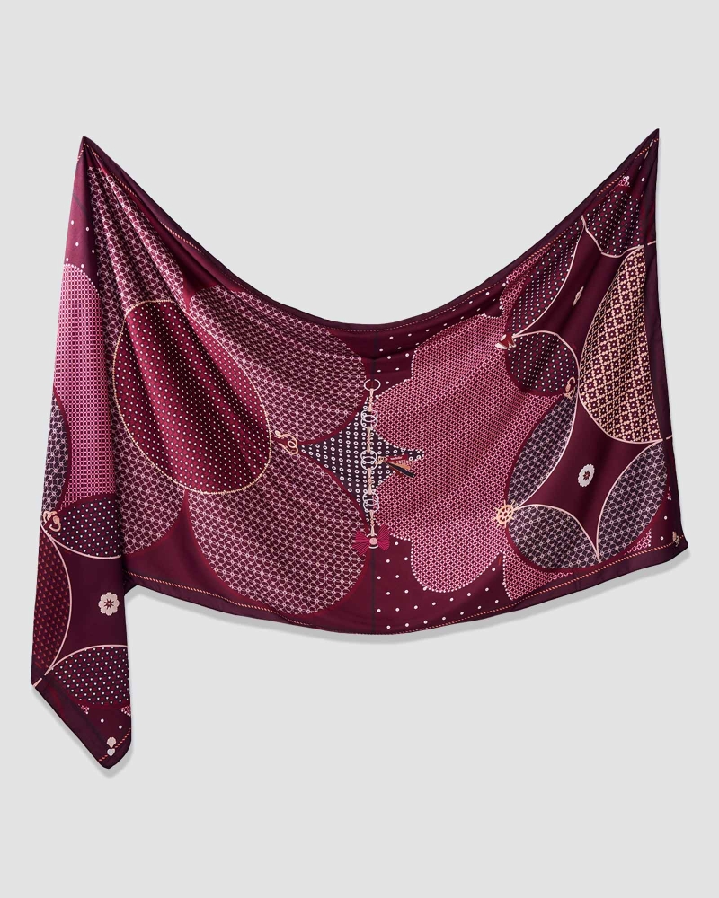 Image of BLUE CRUISE SHAWL - ANCHOR RED