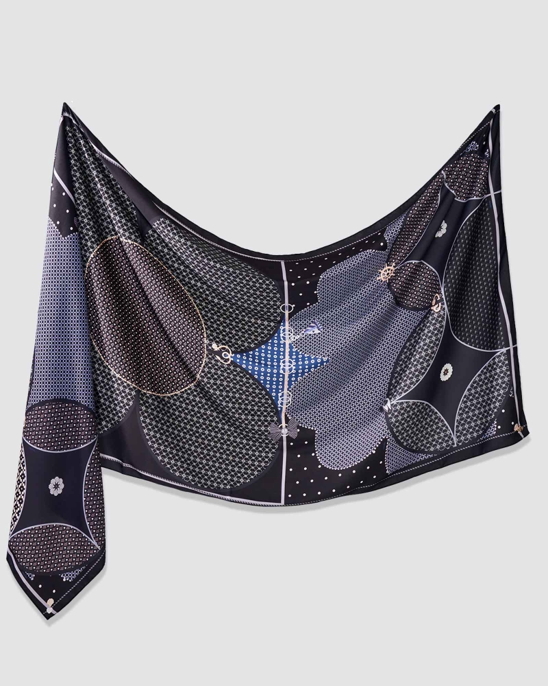 Image of BLUE CRUISE SHAWL - HORIZON