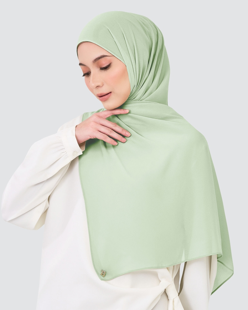 CHIFFON SHAWL - AQUA GRAY