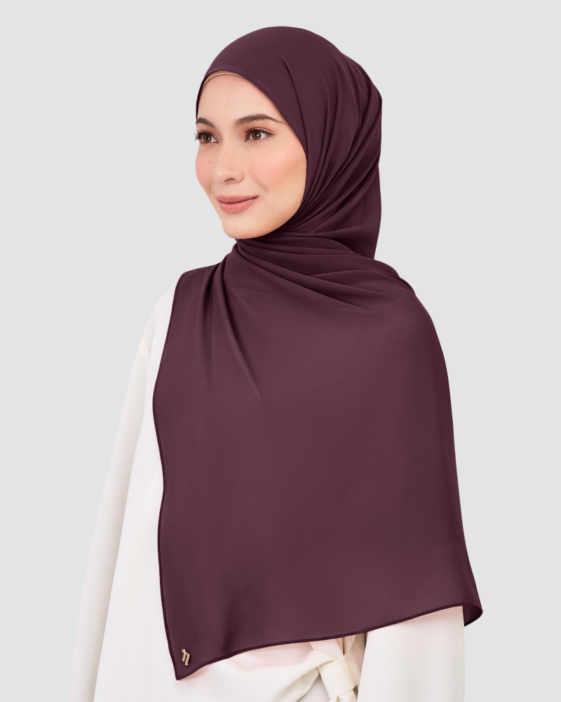 CHIFFON SHAWL - EGGPLANT