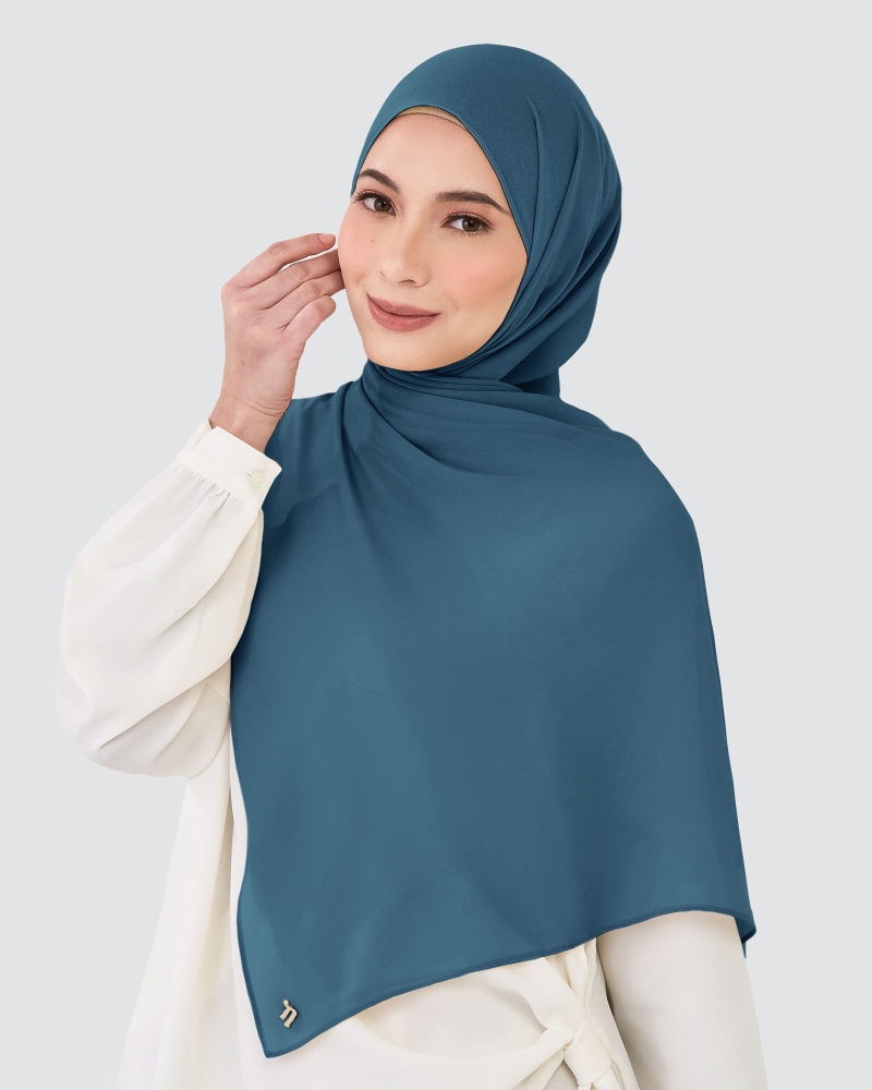 CHIFFON SHAWL - MARITIME BLUE