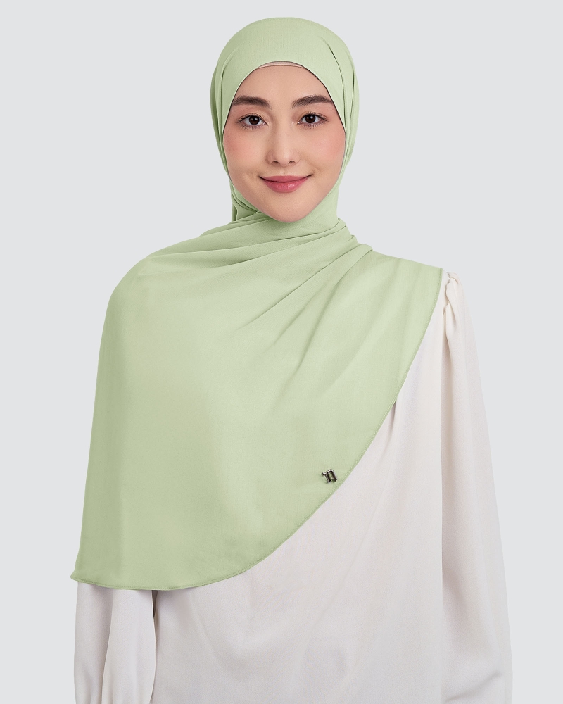 Image of CLEO CHIFFON SHAWL - EVERGREEN