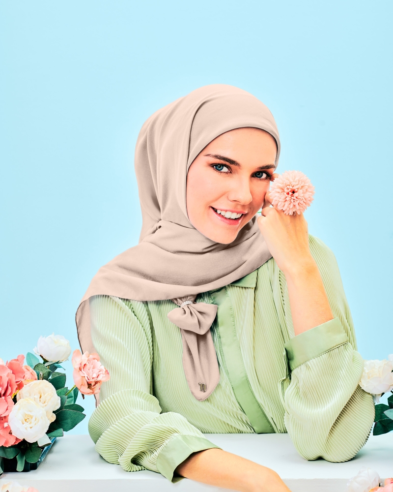 Image of COTTON VOILE SQUARE - BRIDAL BLUSH