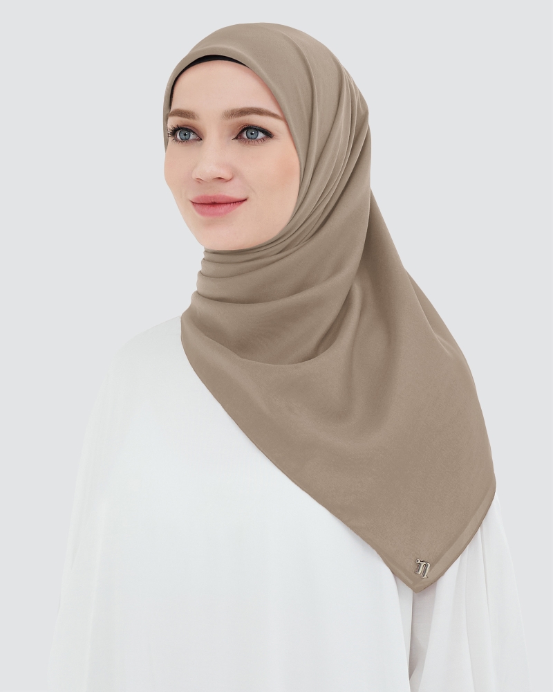 Image of COTTON VOILE SQUARE - CARAMEL