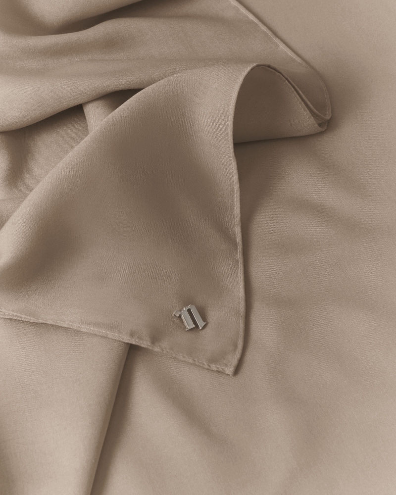 Image of COTTON VOILE SQUARE - CARAMEL