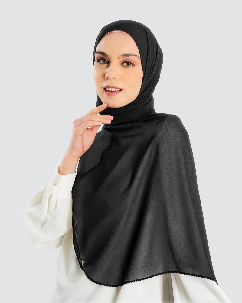 DELILAH CHIFFON SHAWL - BLACK