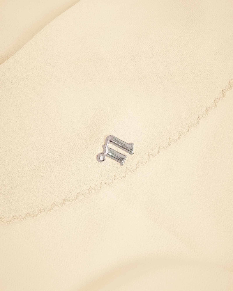 Image of DELILAH CHIFFON SHAWL - CUSTARD