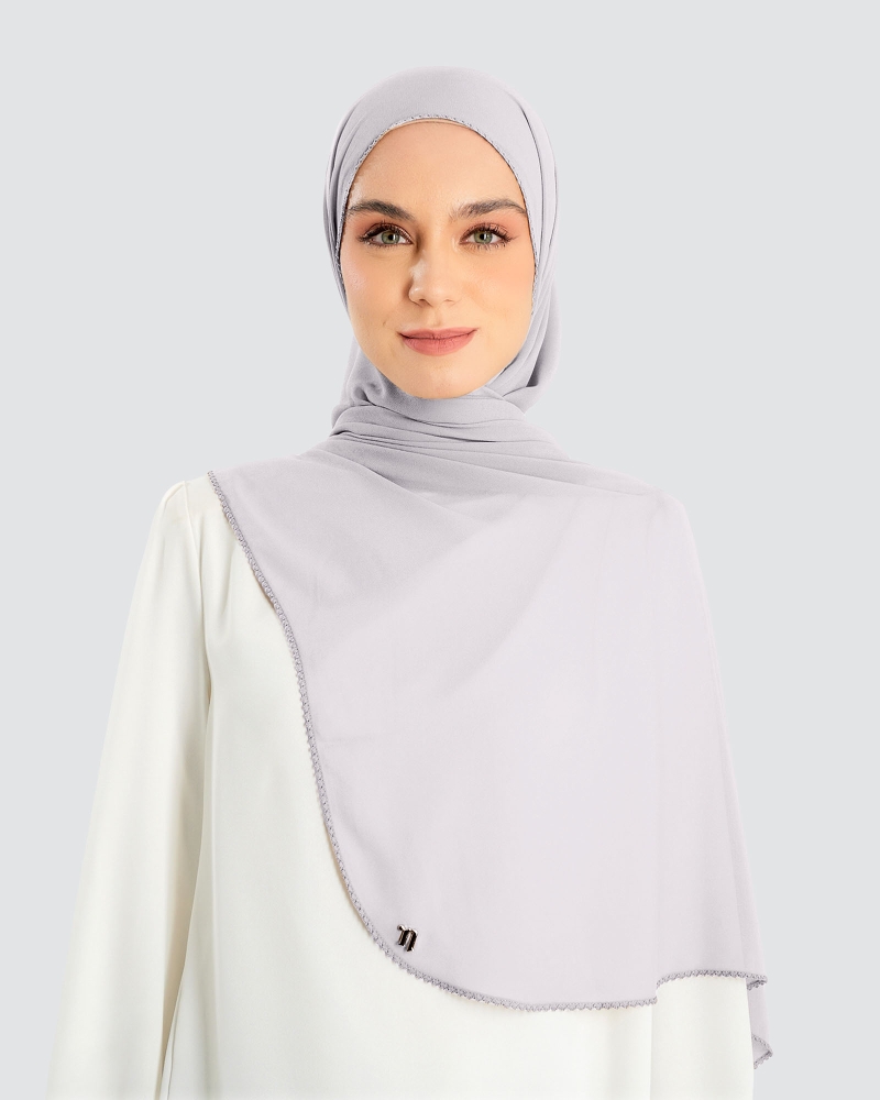 Image of DELILAH CHIFFON SHAWL - LILAC MIST