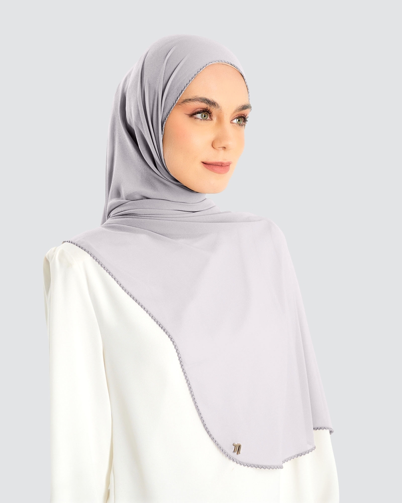 Image of DELILAH CHIFFON SHAWL - LILAC MIST