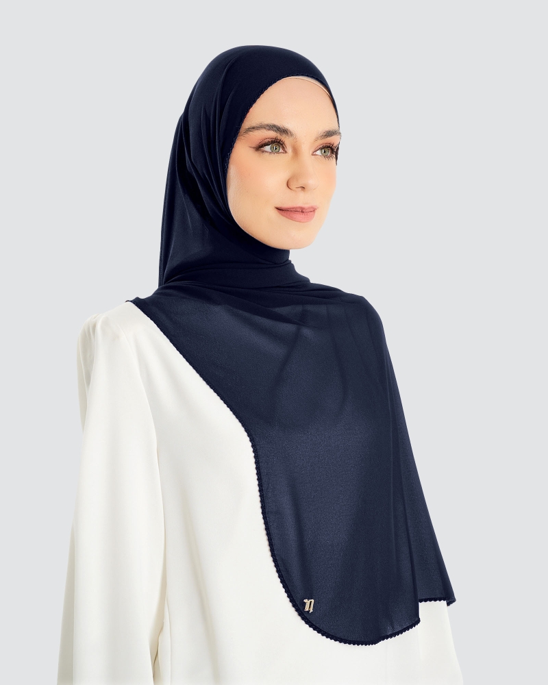 Image of DELILAH CHIFFON SHAWL - NAVY