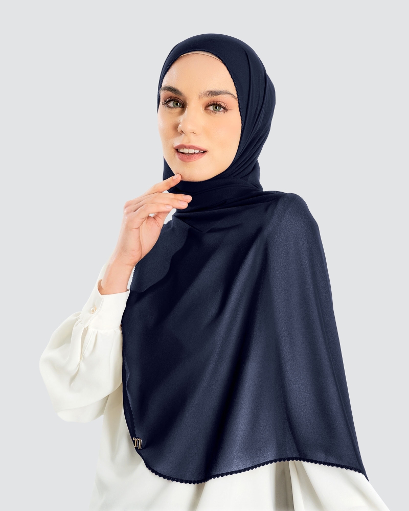 Image of DELILAH CHIFFON SHAWL - NAVY