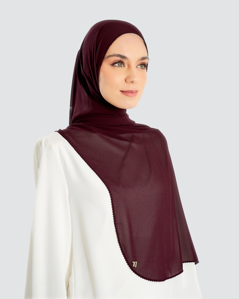 DELILAH CHIFFON SHAWL - RAISIN