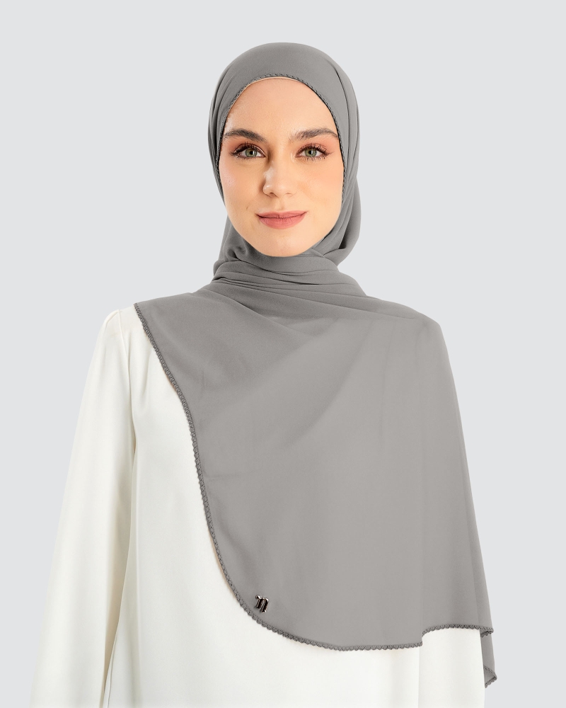 Image of DELILAH CHIFFON SHAWL - SMOKESTONE