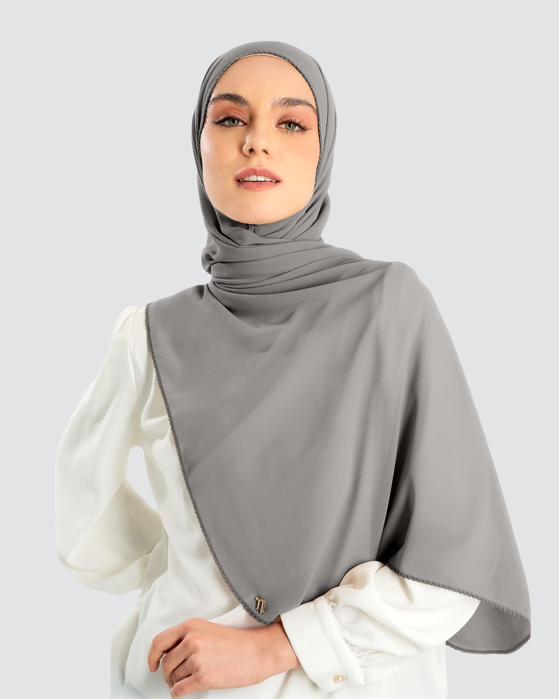 Image of DELILAH CHIFFON SHAWL - SMOKESTONE