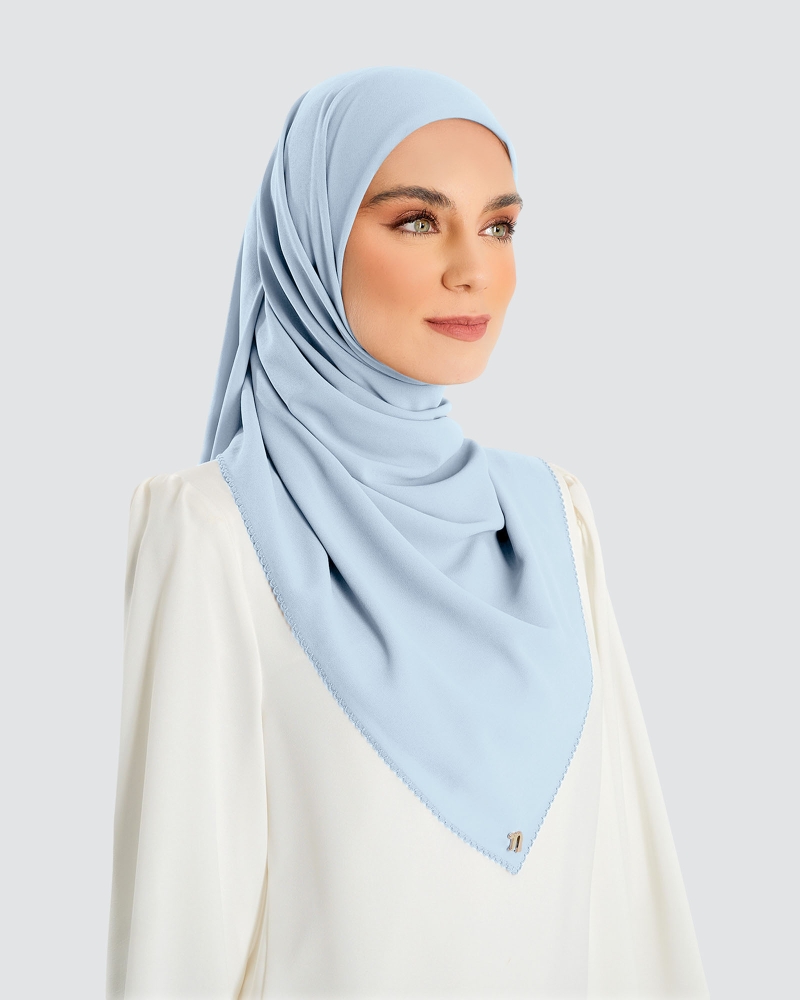 Image of DELILAH CHIFFON SQUARE - ICE BLUE