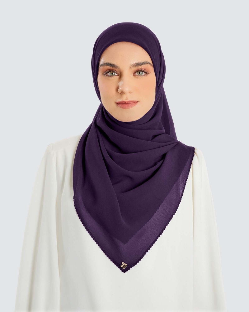 Image of DELILAH CHIFFON SQUARE - IMPERIAL  VIOLET
