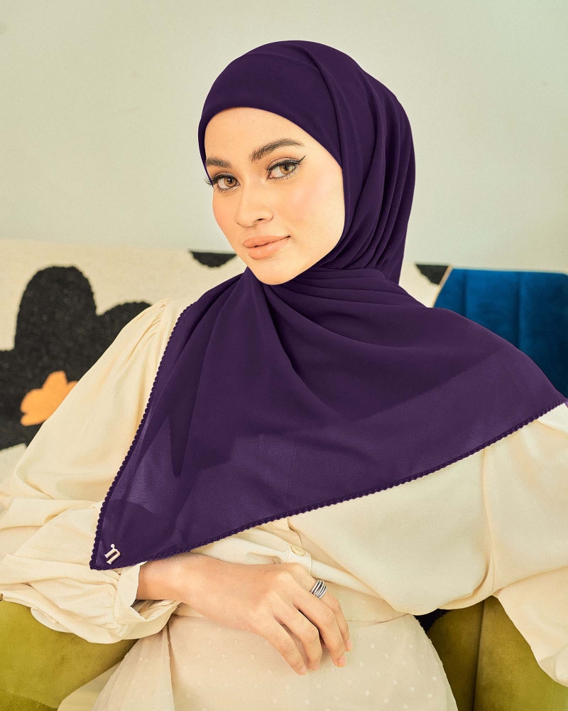 Image of DELILAH CHIFFON SQUARE - IMPERIAL  VIOLET