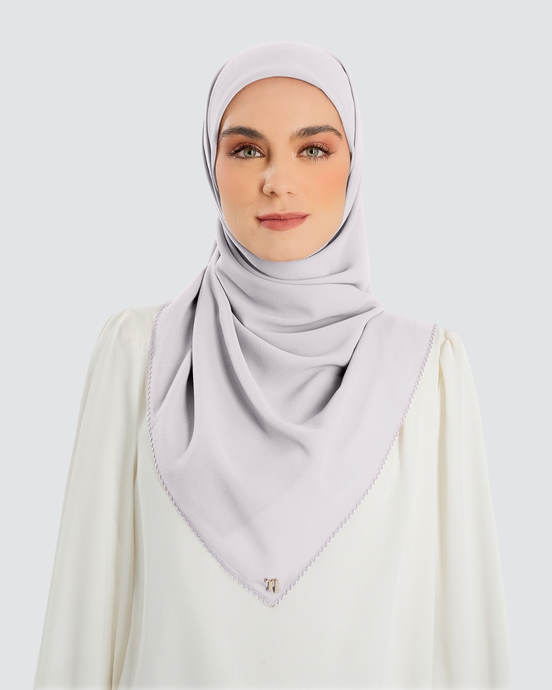 Image of DELILAH CHIFFON SQUARE - LILAC MIST