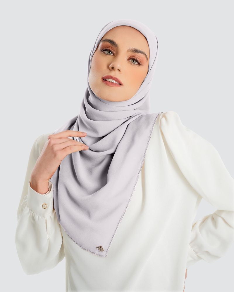 Image of DELILAH CHIFFON SQUARE - LILAC MIST