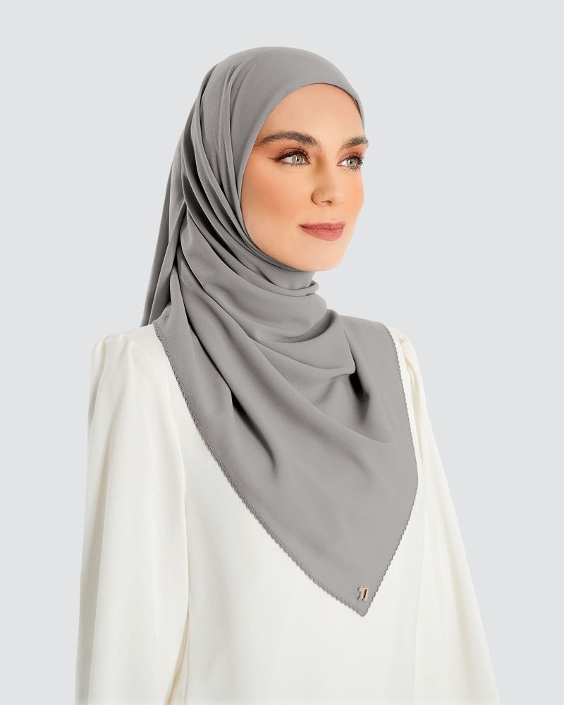 DELILAH CHIFFON SQUARE - SMOKESTONE