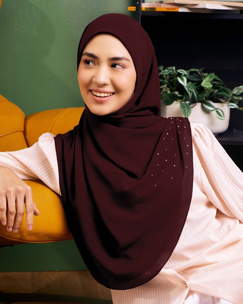 EASYON PLEATED CRYSTAL TWIST - DEEP PLUM