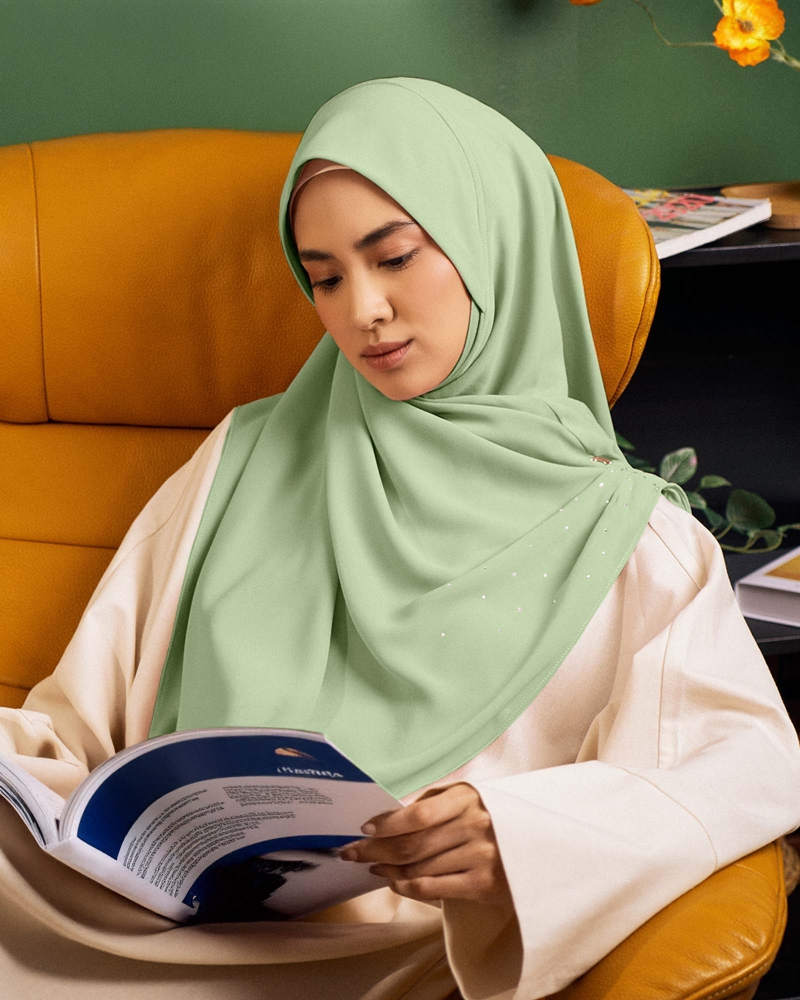 EASYON PLEATED CRYSTAL TWIST - MINT GREEN