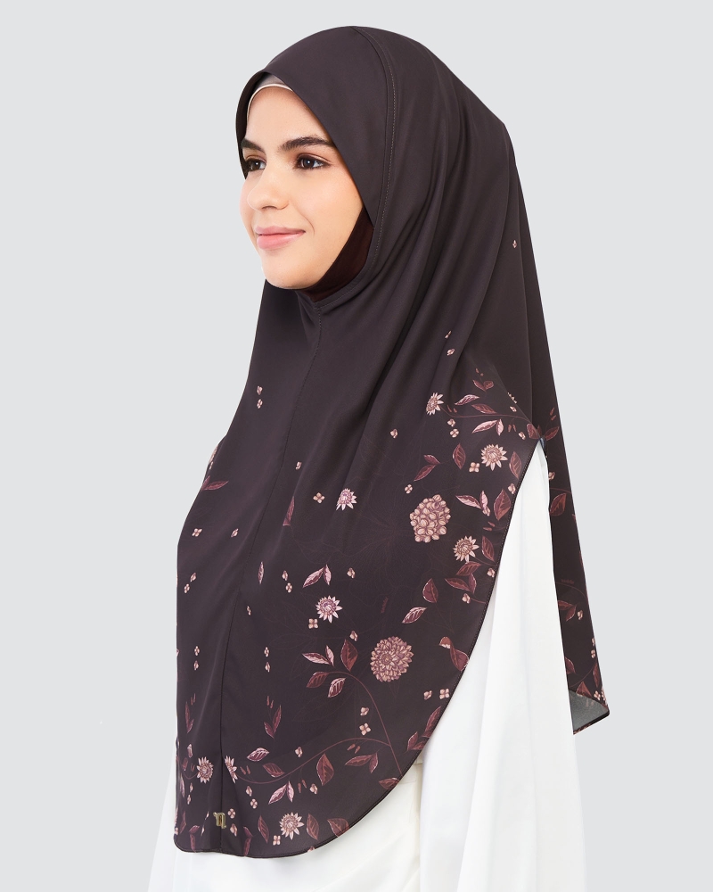 Image of EASYON PRINTED CHIFFON INSTANT - PLUM