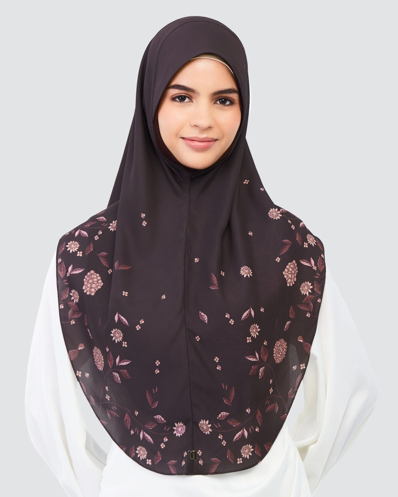 Image of EASYON PRINTED CHIFFON INSTANT - PLUM