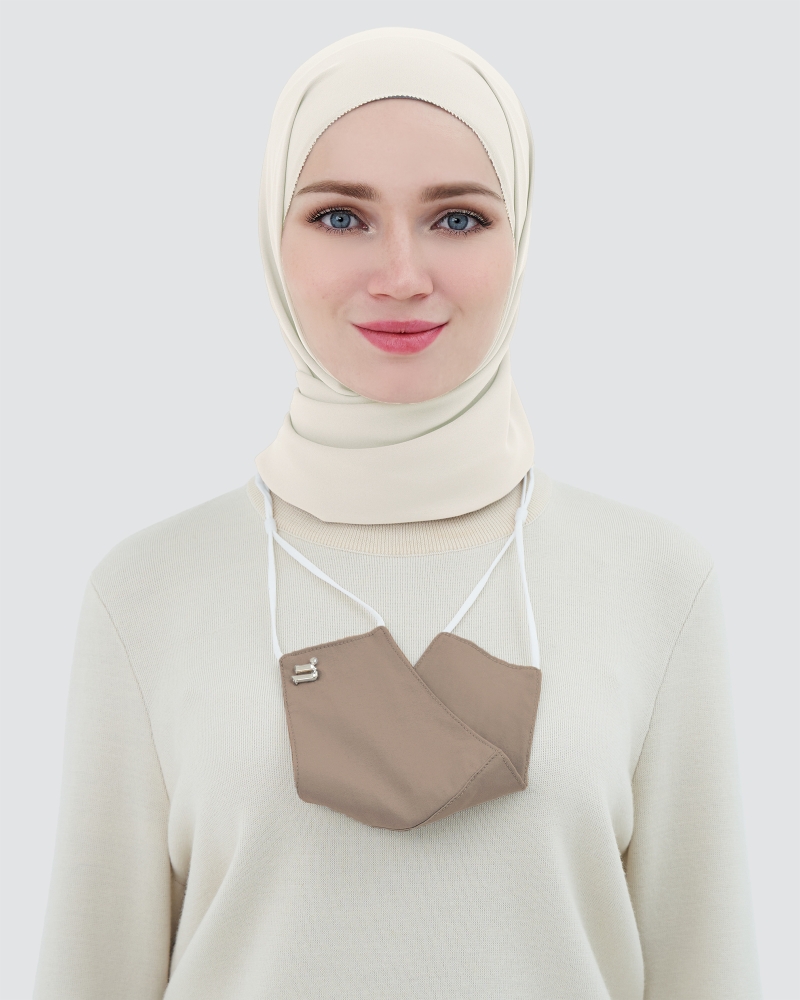 Image of 3-PLY COTTON FACE MASK - ADJUSTABLE STRAP - BROWN