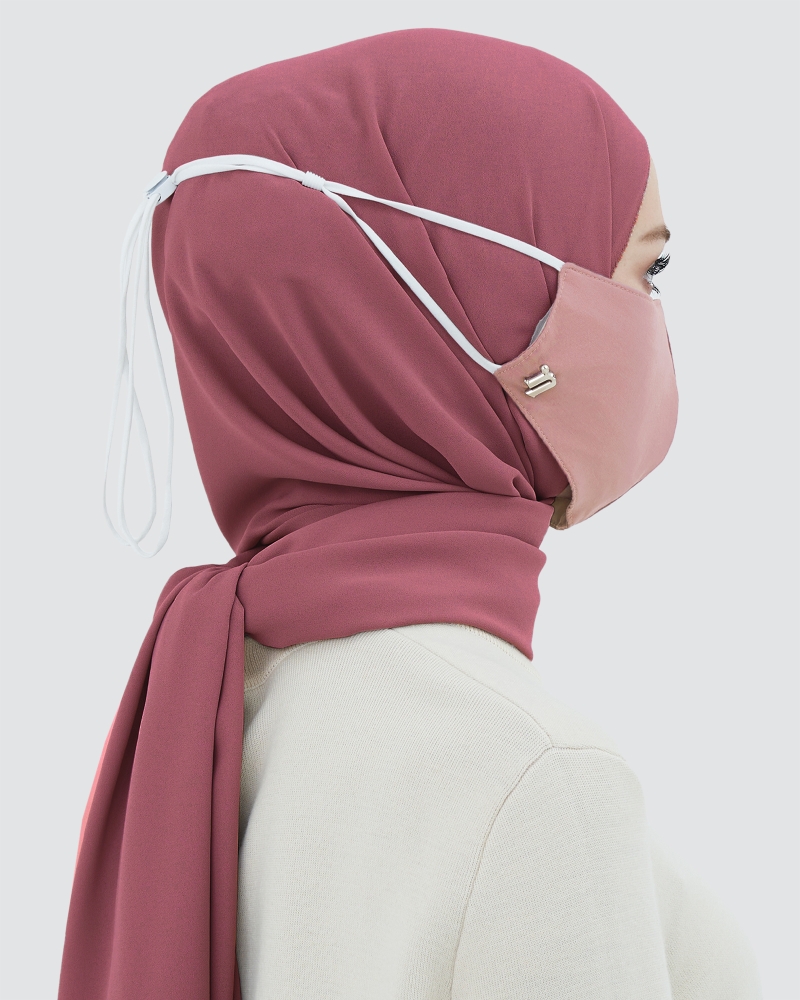 Image of 3-PLY COTTON FACE MASK - ADJUSTABLE STRAP - CORAL