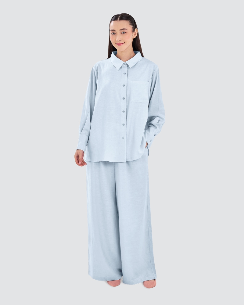 FAYE LINEN PANTS - SKY BLUE