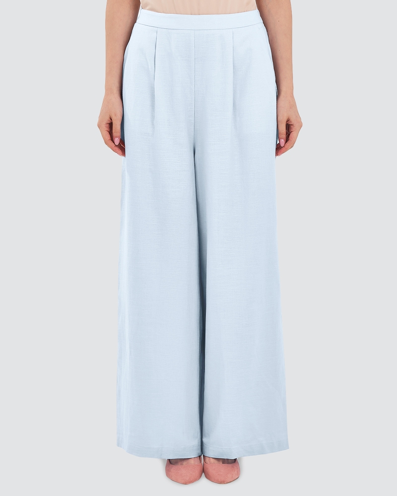 Image of FAYE LINEN PANTS - SKY BLUE