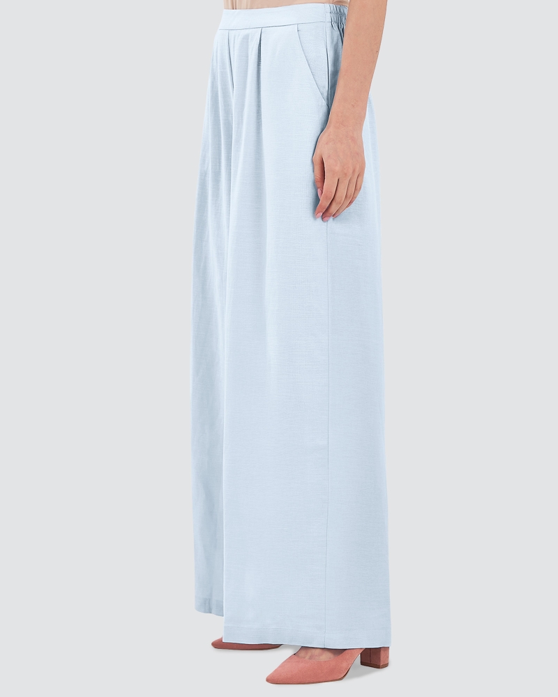 Image of FAYE LINEN PANTS - SKY BLUE