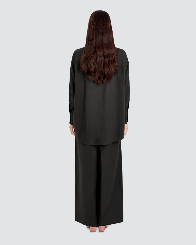 Image of FAYE LINEN SHIRT - BLACK