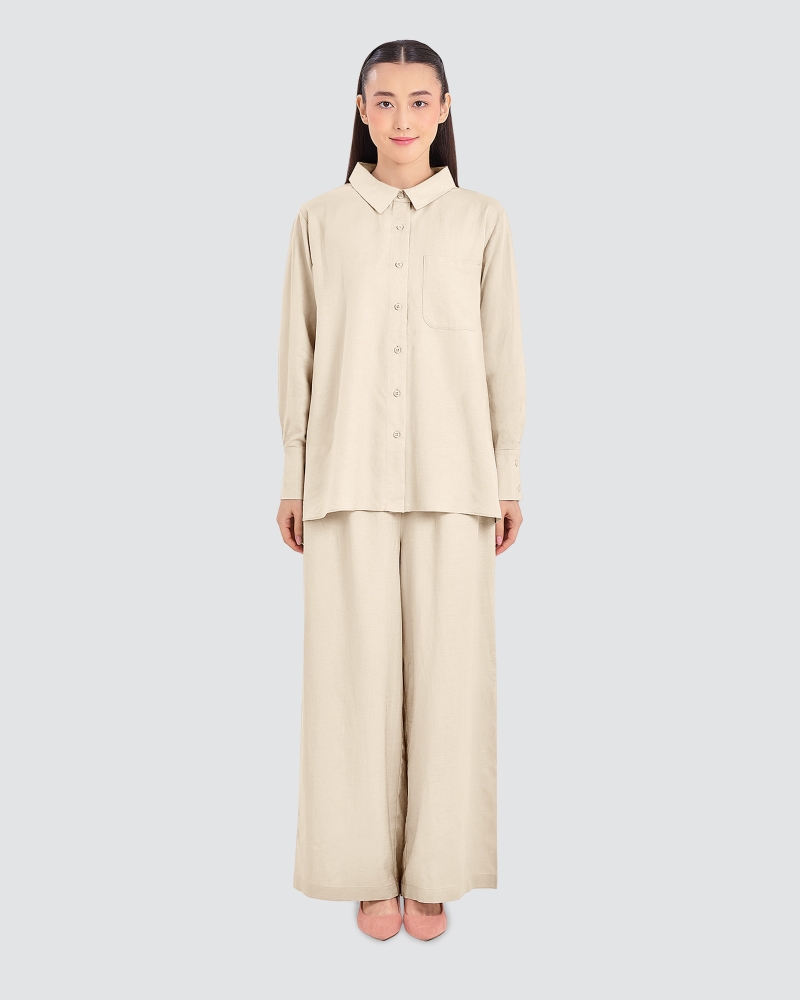 Image of FAYE LINEN SHIRT - ECRU