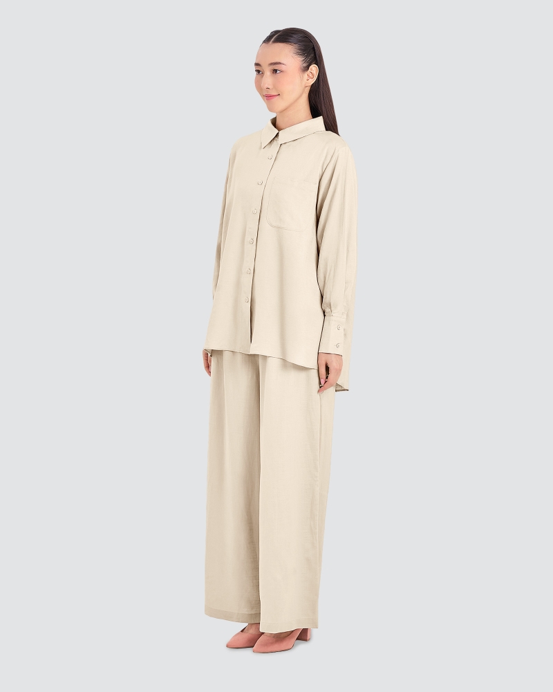 Image of FAYE LINEN SHIRT - ECRU