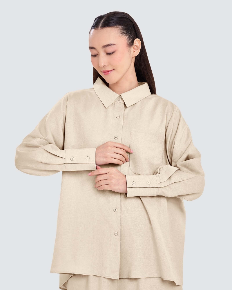 Image of FAYE LINEN SHIRT - ECRU