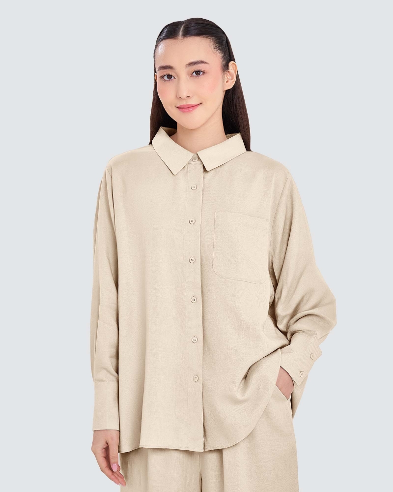 Image of FAYE LINEN SHIRT - ECRU