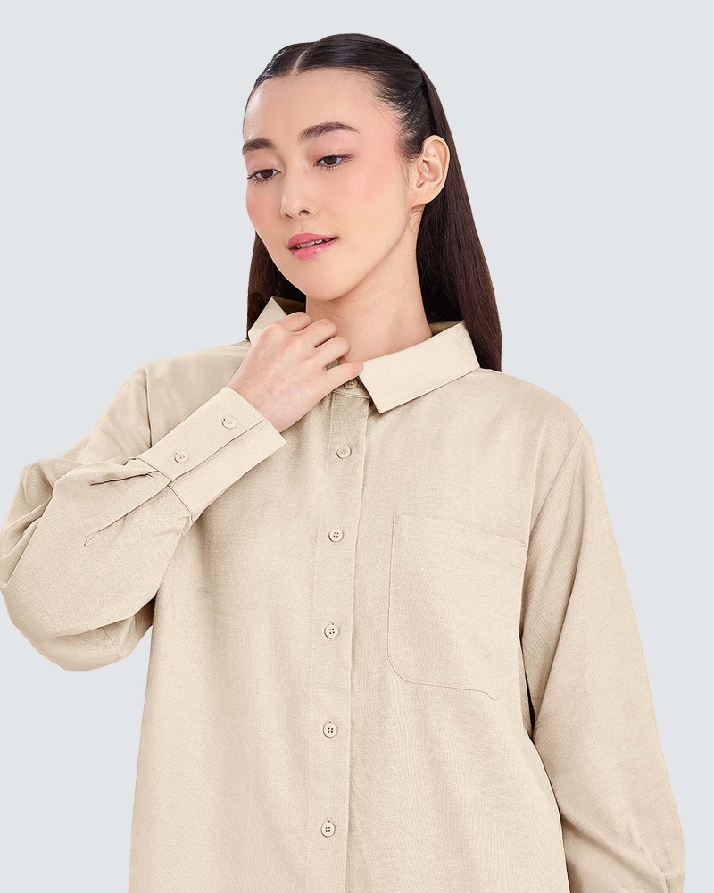 Image of FAYE LINEN SHIRT - ECRU