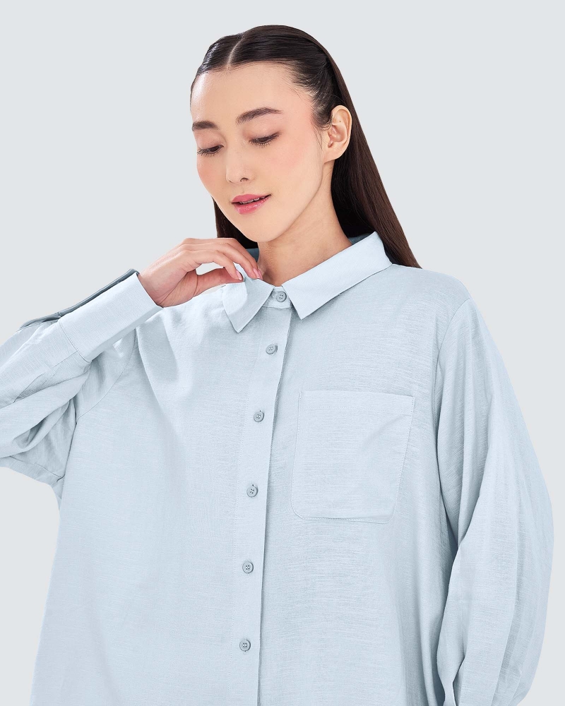 Image of FAYE LINEN SHIRT - SKY BLUE
