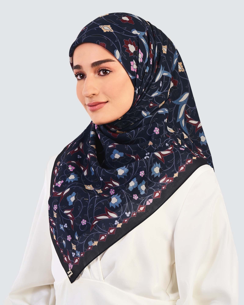 Image of FREESIA COTTON VOILE SQUARE - DENIM