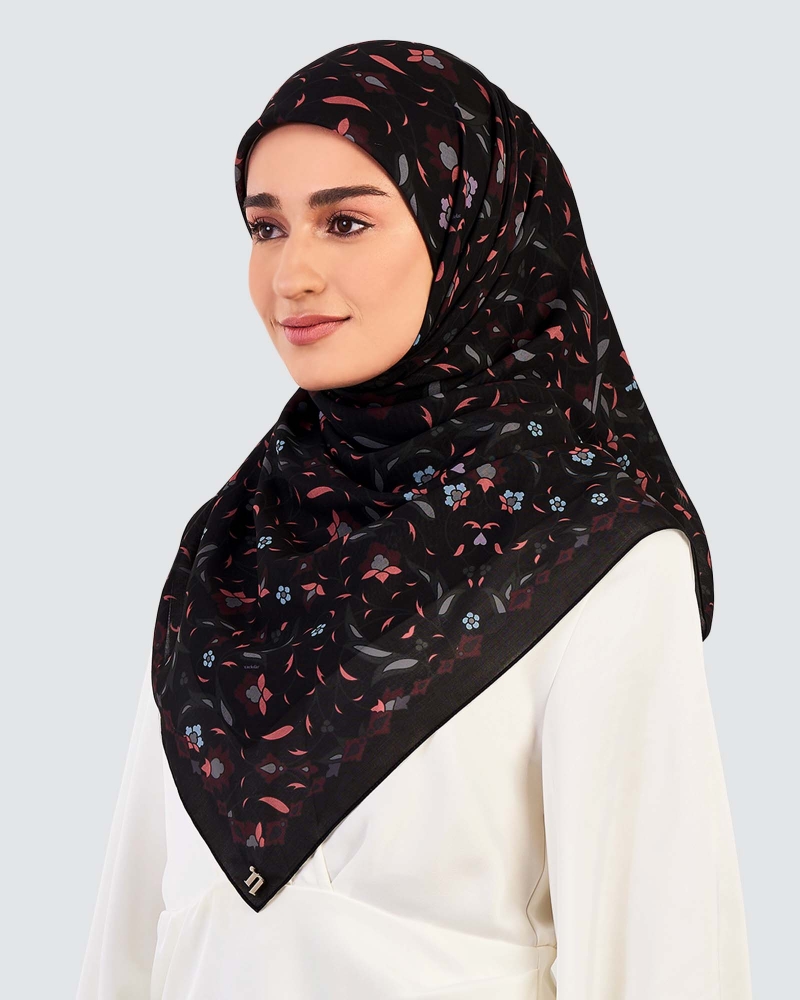 Image of FREESIA COTTON VOILE SQUARE - MIDNIGHT