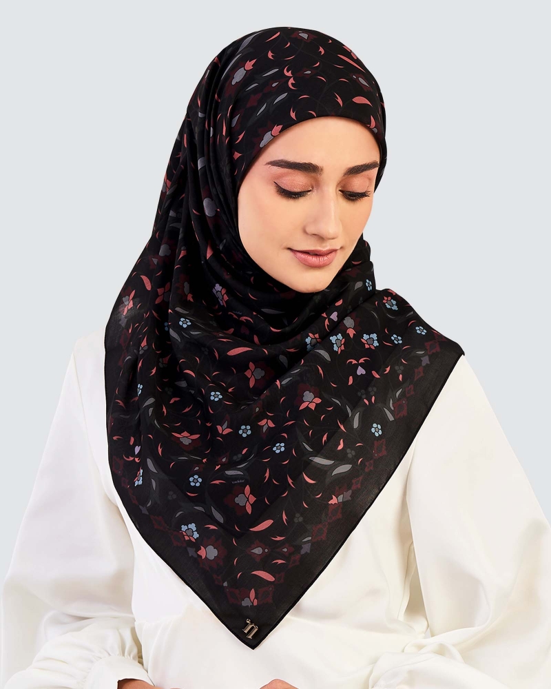 FREESIA COTTON VOILE SQUARE - MIDNIGHT