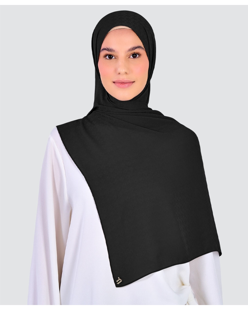 Image of GAIA CHIFFON SHAWL - BLACK