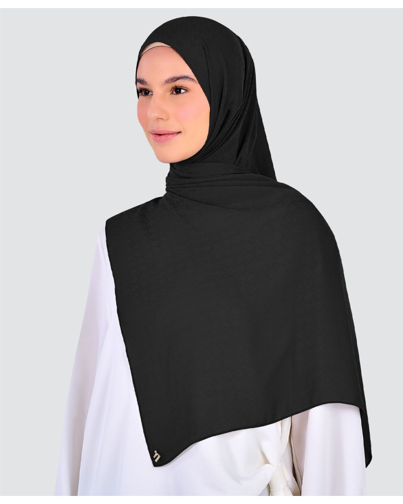Image of GAIA CHIFFON SHAWL - BLACK