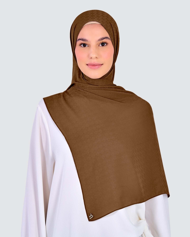 Image of GAIA CHIFFON SHAWL - BROWN