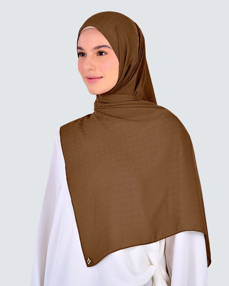 Image of GAIA CHIFFON SHAWL - BROWN
